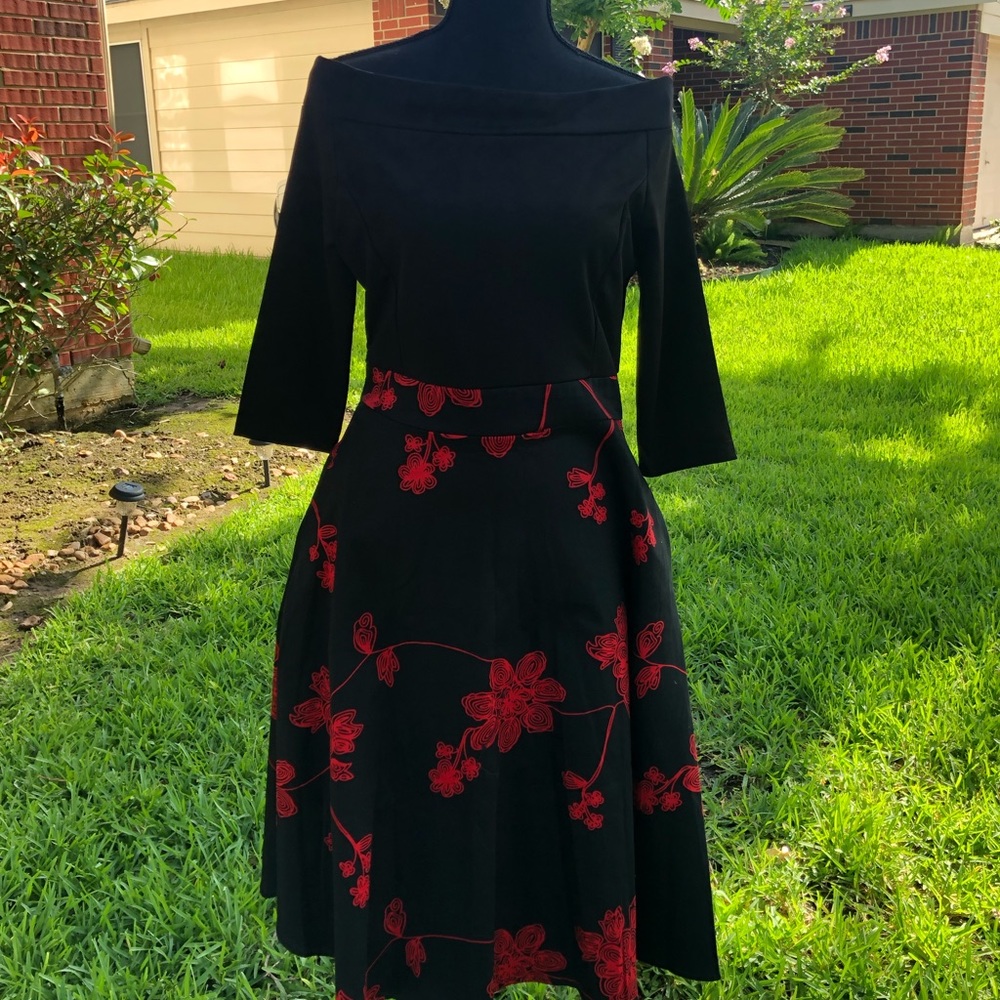 Black and Red off the shoulder dress